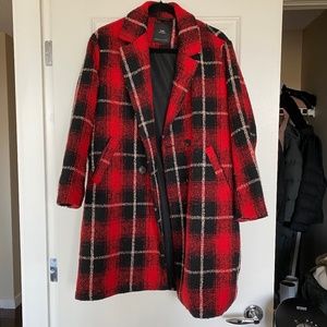 Zara Red Plaid Coat